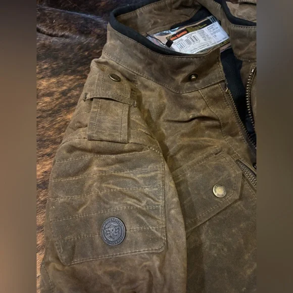 Royal Enfield Panzer Waxed Motorcycle Jacket, Color- Ranger (Brown), Size- XL - Picture 5 of 11